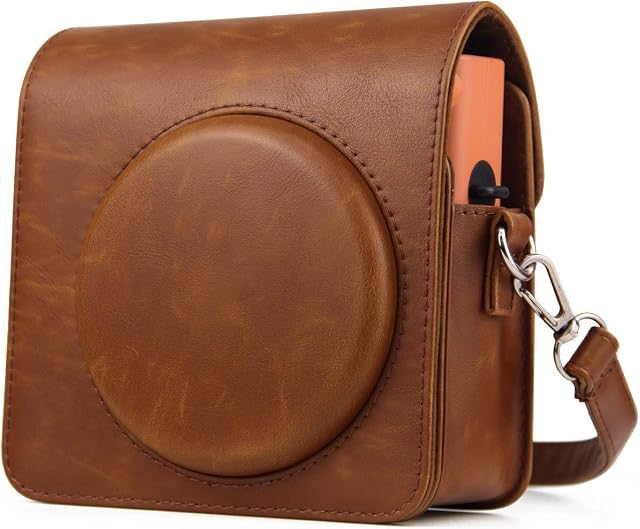 Retro Protective Case Compatible with Fujifilm Instax SQUARE SQ1 Instant Camera PU Leather Cover Bag with Adjustable Shoulder Strap