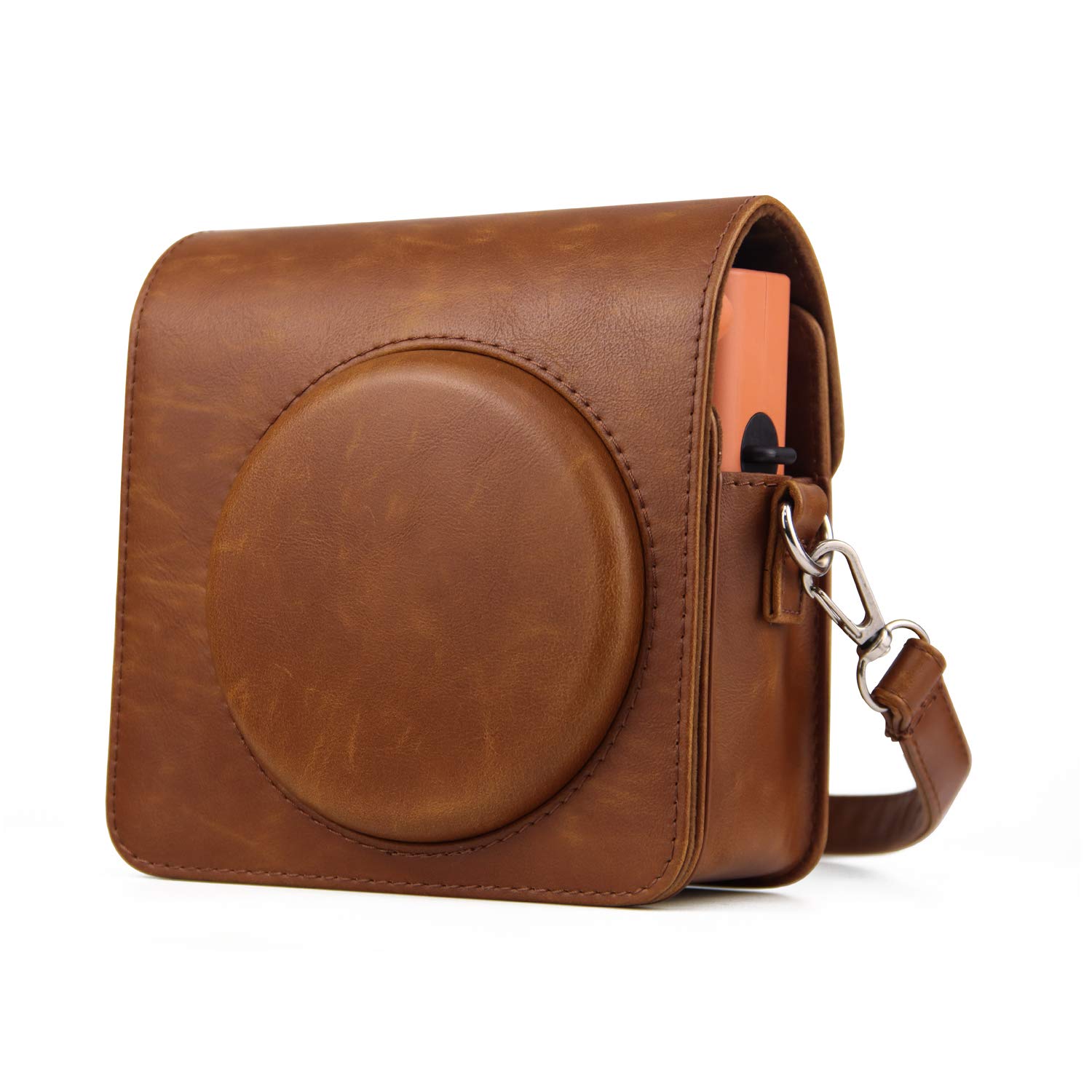 Housse Fujifilm Instax SQ1 - Étui Faux Cuir Rétro - Protection Avec Bandoulière - Pochette Appareil Photo