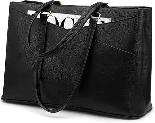LOVEVOOK Laptop Tote Bag for Women 15.6 Inch Waterproof Leather