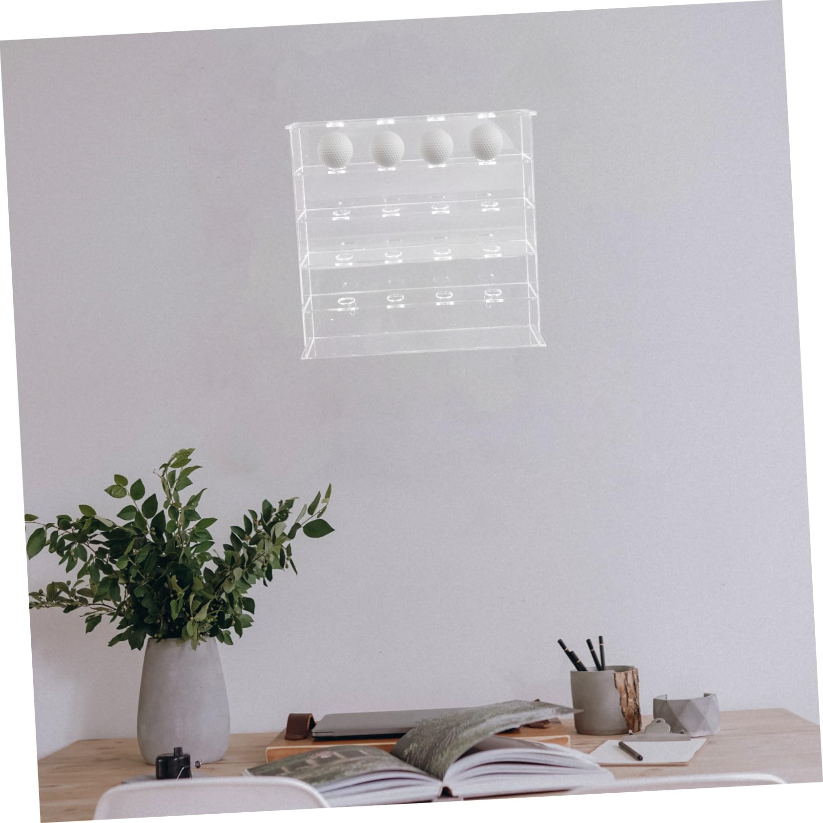 Expositor de Balones de Golf de Acrílico para Pared, Multiorificio
