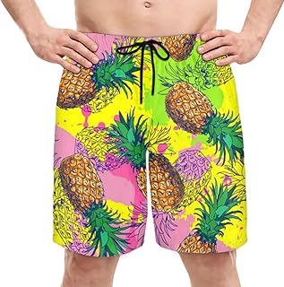 Calção de banho masculino de secagem rápida com forro de malha, calção de banho, calção de banho masculino