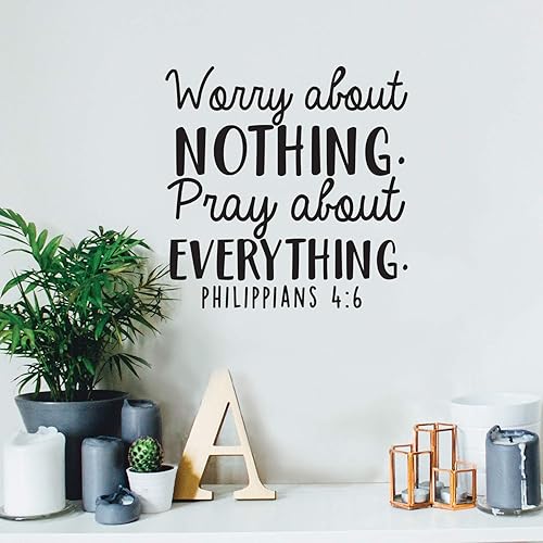 Calcomanía de vinilo para pared, diseño de frase inspiradora moderna de versículo bíblico religioso para el hogar, dormitorio, oficina, iglesia