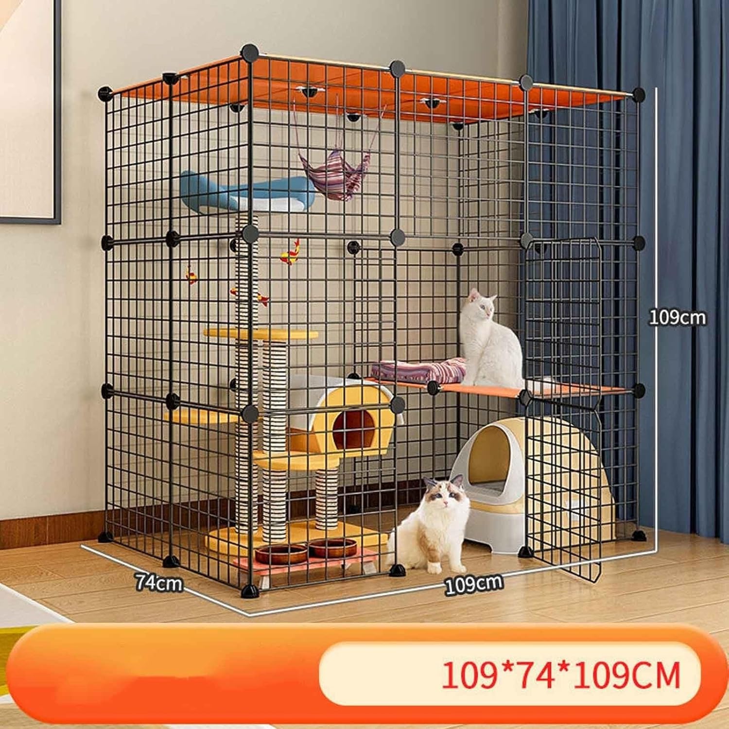 猫 ケージ 大型猫 キャットケージ 広い 3段キャットハウス ネ