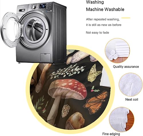 Miniatura 7 de Dogtesl Manta de champiñones, manta cálida de franela suave y acogedora para dormitorio, sala de estar, sofá, edredón de hongos, 50 x 60 pulgadas