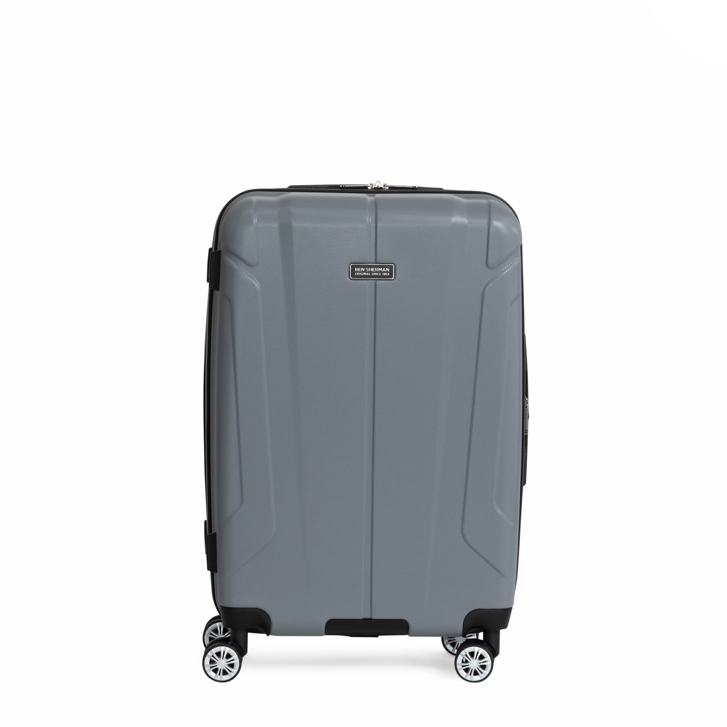 Ben Sherman Derby Spinner Travel Upright Luggage, Graphite, 24-Inch Checked
