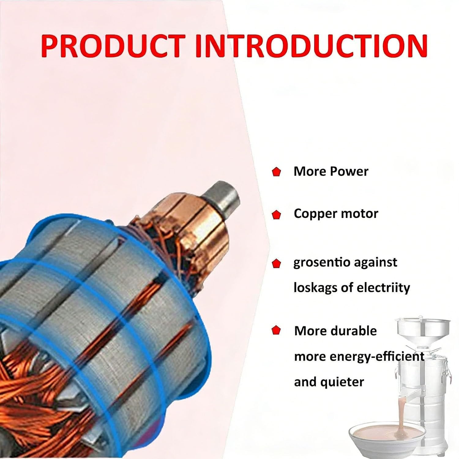 Molino de Acero Inoxidable para Mantequilla de Frutos Secos, Máquina Eléctrica 1100W con Rendimiento 15kg/h, Moler Café, Cereales, Cacahuetes
