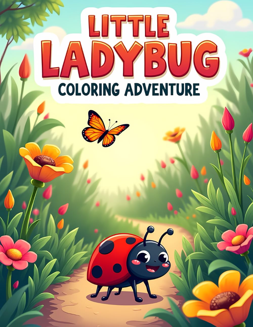 Little Ladybug Coloring Adventure: Playful Ladybug Coloring Pages with Cute Nature Scenes for Kids