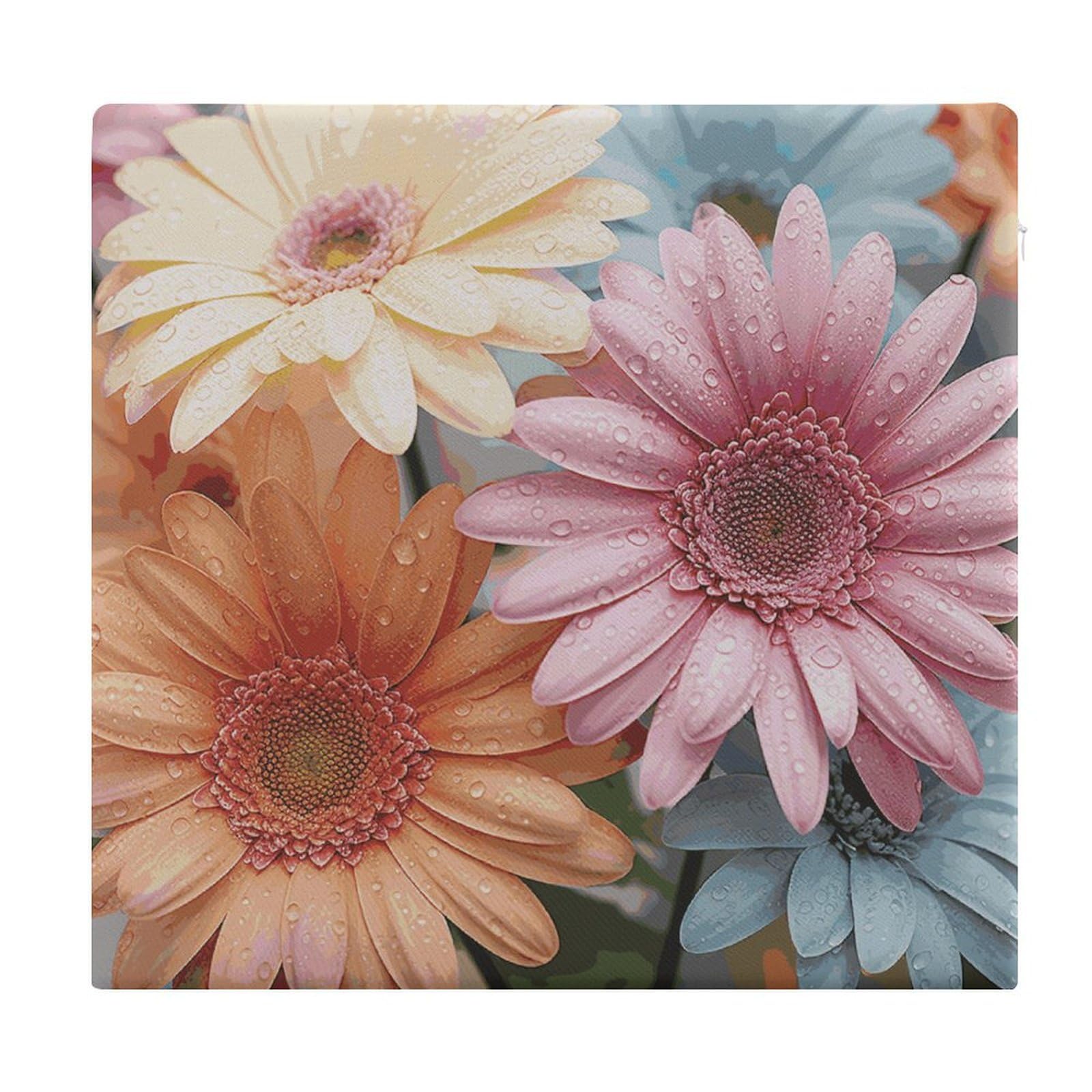 Square Cushion Colorful Daisy Flower Printed Floor Cushions Chair Cushion for Dining Chairs Outdoor Seat Cushions for Home Office and Patio Garden Furniture Decoration