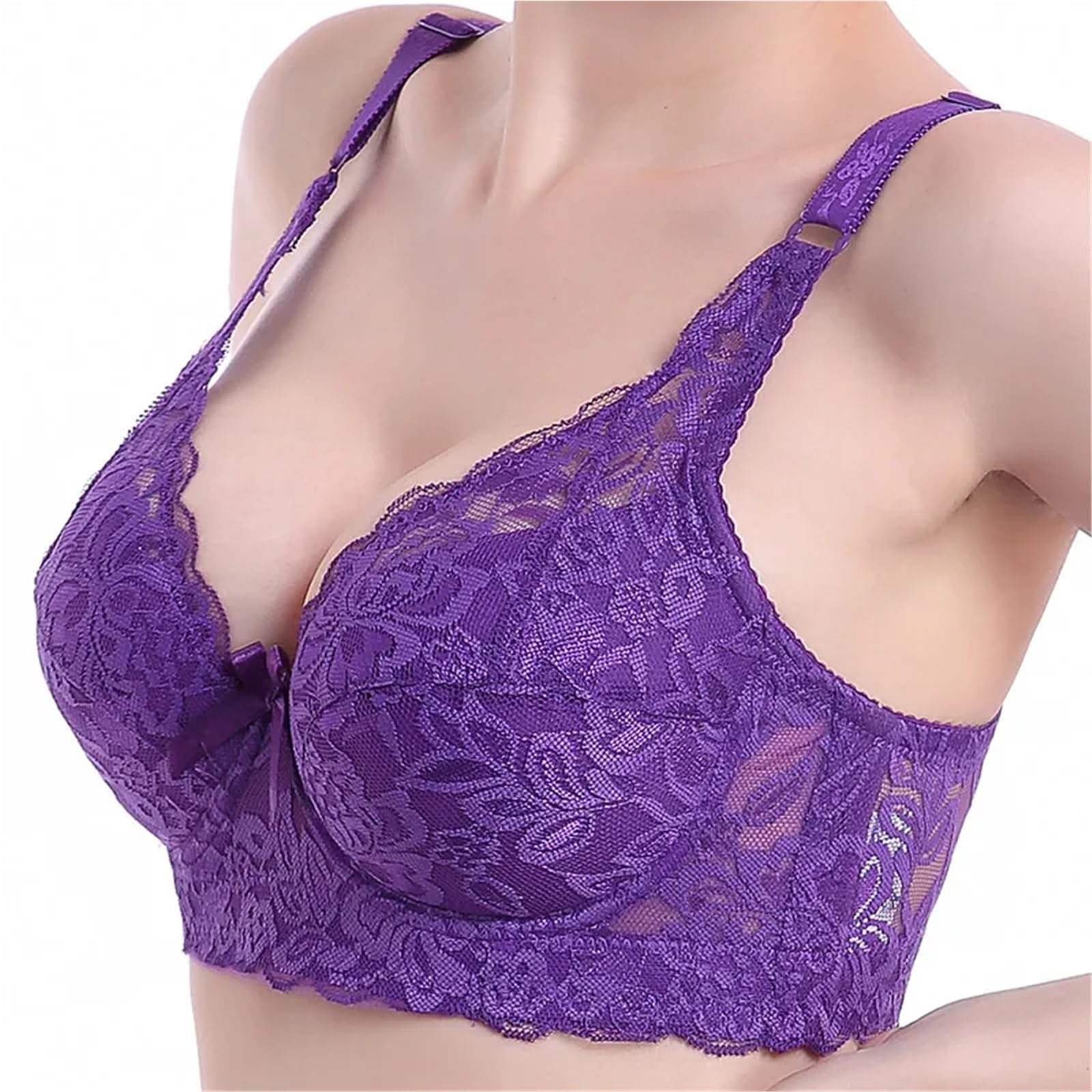 Sujetador Mujer Sujetador Push up con Aros y Encaje for Mujer, Tallas Grandes 75-105BCD, Ropa Interior Fina, lencería íntima for(Light Blue,100D)