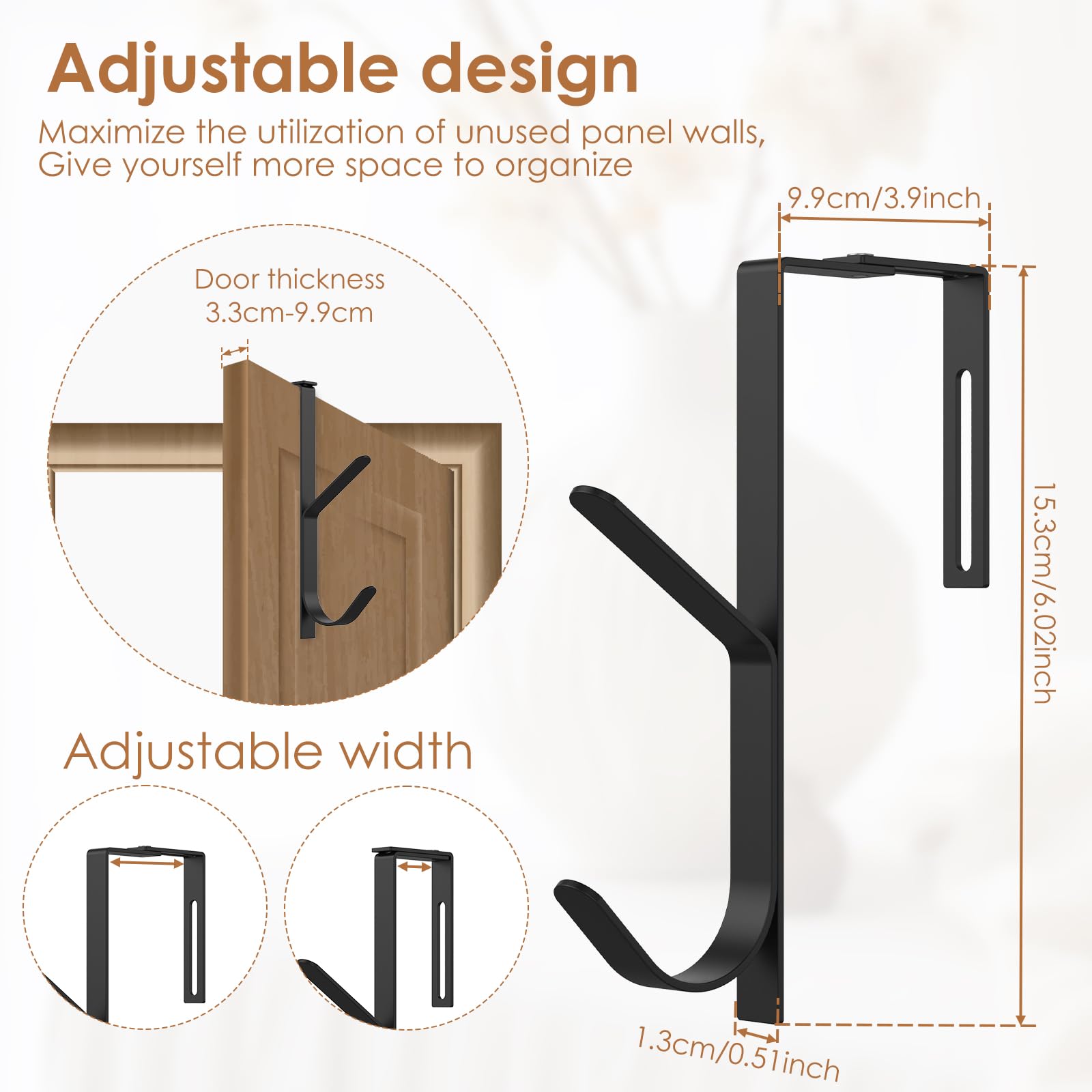 Adjustable Office Hooks 4-Pack Adjustable Cubicle Hooks - Double Coat ...