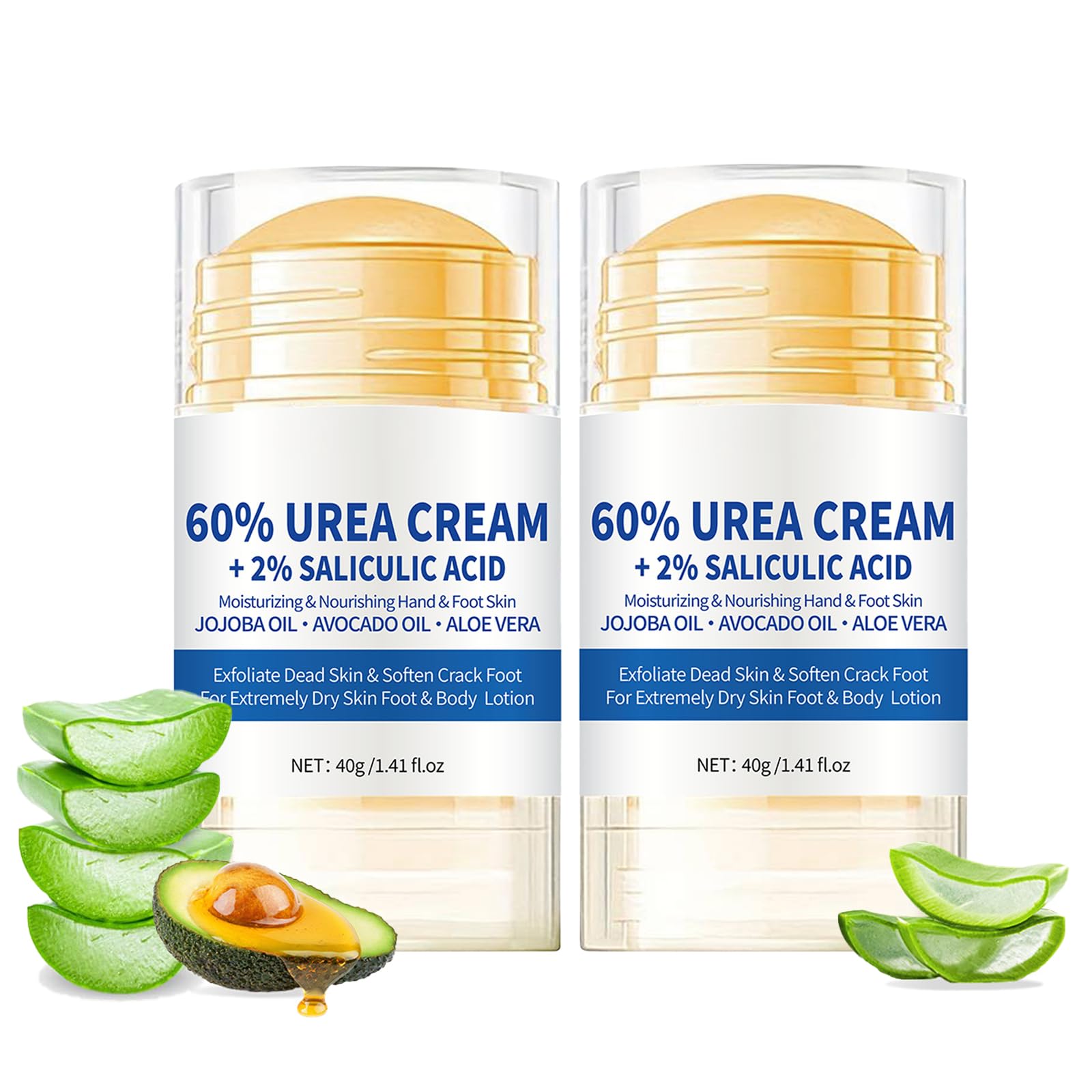 2 Pezzi Crema Piedi Secchi Screpolati, 60% Crema Urea Piedi, crema Talloni Screpolati, Mani e screpolati Rimozione e Ammorbidimento Dei Calli