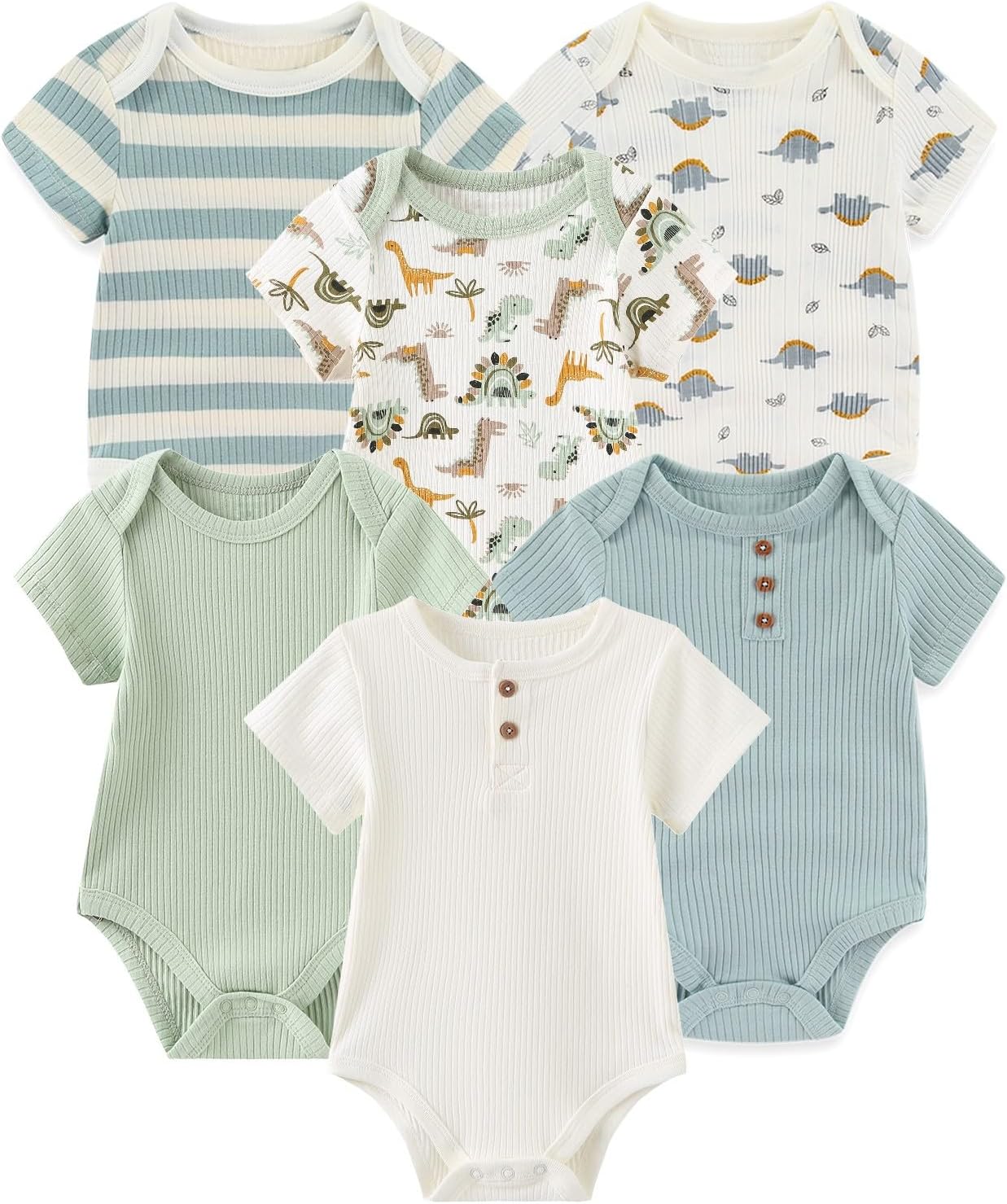 Fashion Baby Boy Girl Bodysuits 6-Pack Casual Cotton Soft Infants Outfit New born Clothes
