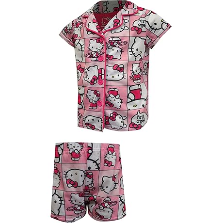 Hello Kitty Sanrio Pink Leopard Print 100% Cotton Hoola-Hoop Pajamas