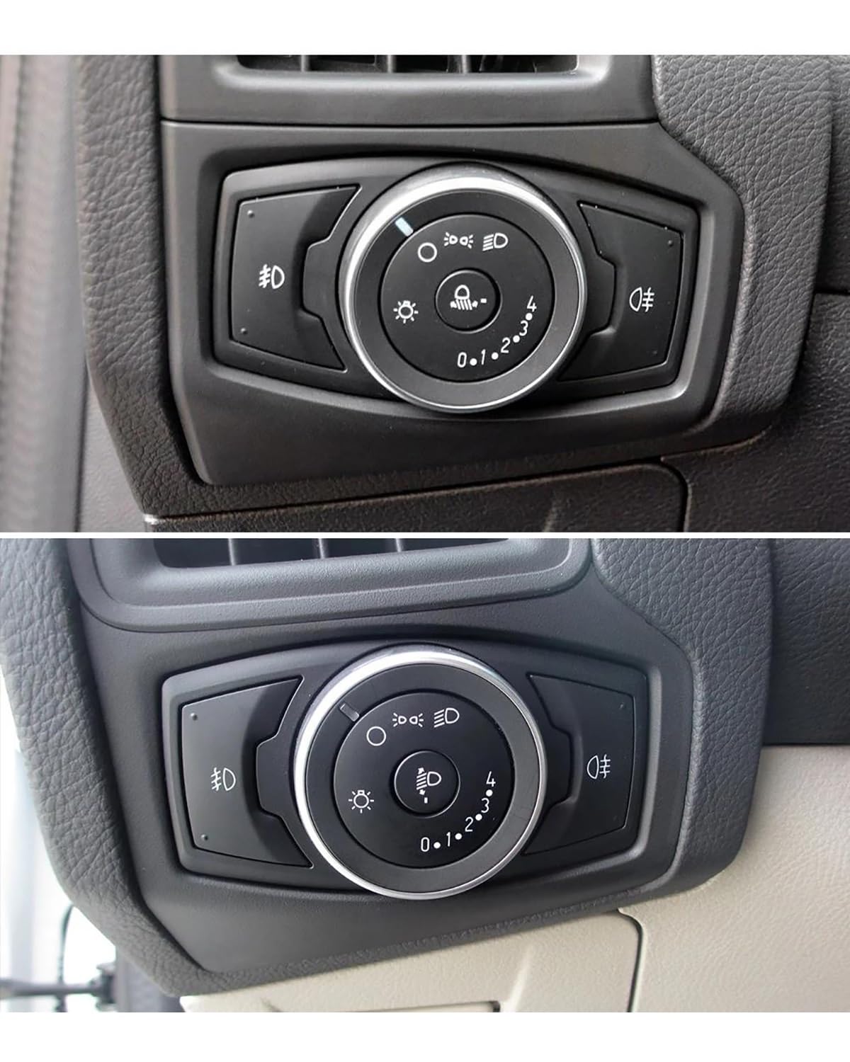 Auto Lichtschalter Für Ford Für Focus 2012 2013 2014 2015 2016 2017 2018 Auto Scheinwerfer Schalter Trim Rahmen Panel Abdeckung Niedrigen Hohen Level Konfiguration Kfz-Schalter EIN/AUS(Model B)