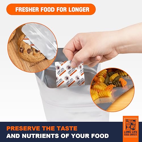 Miniatura 8 de Absorbentes de oxígeno de 3000 cc y 2000 cc para almacenamiento de alimentos (20 paquetes, sellados individualmente al vacío), 3 veces capacidad de