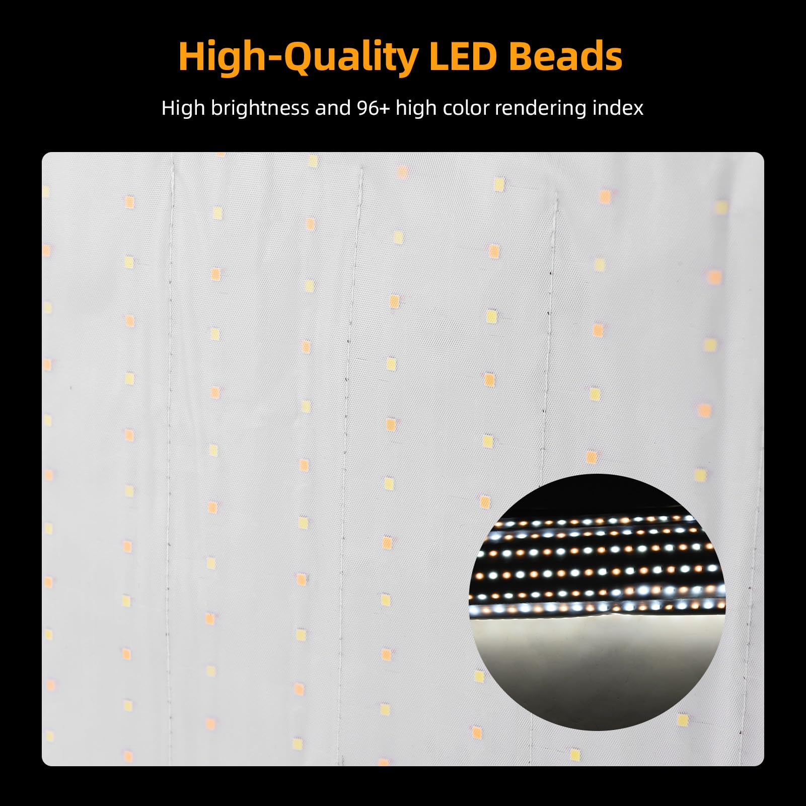 Andoer Estera de luz de Video LED Plegable de 40 * 60 cm, Kit de iluminación de fotografía de luz de Panel LED Flexible de 70 W Regulable 3000K-6500K con Control Remoto Softbox para Youtube TikTok