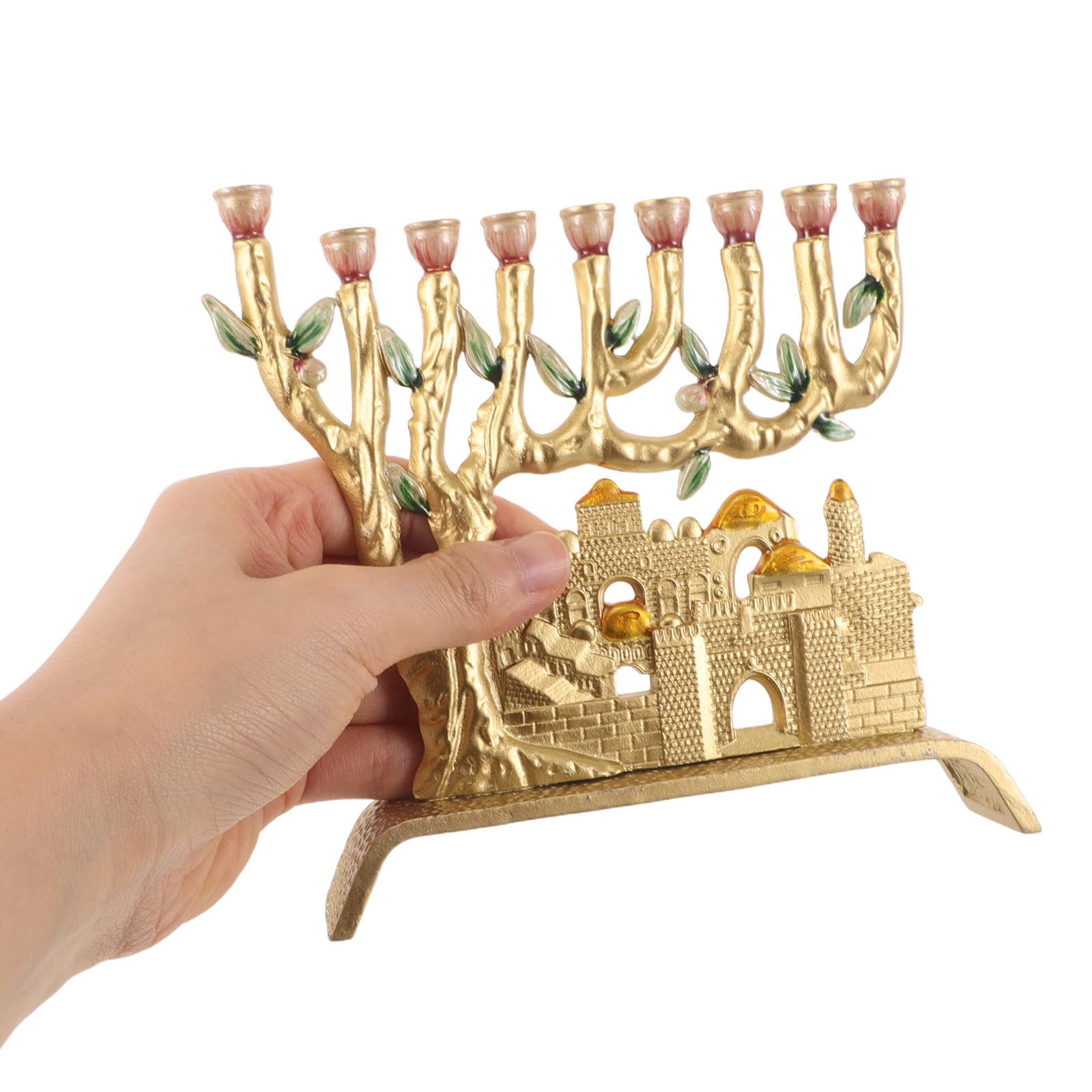 Lega di Alluminio Candelabro Oro Ebraico a Nove Bracci