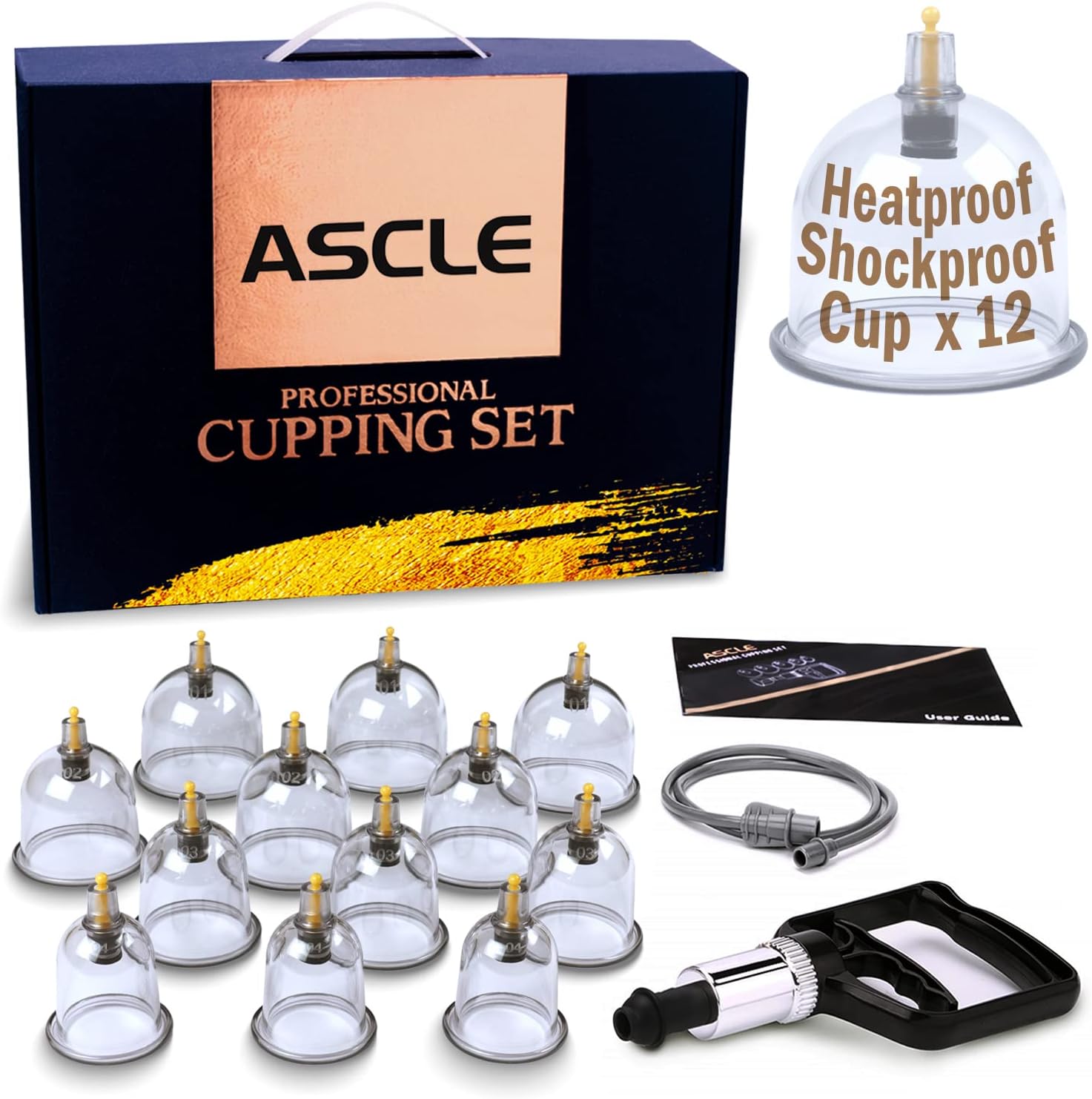 ASCLE Cupping Set w/Extra Thick Super Cup, 12-Cup