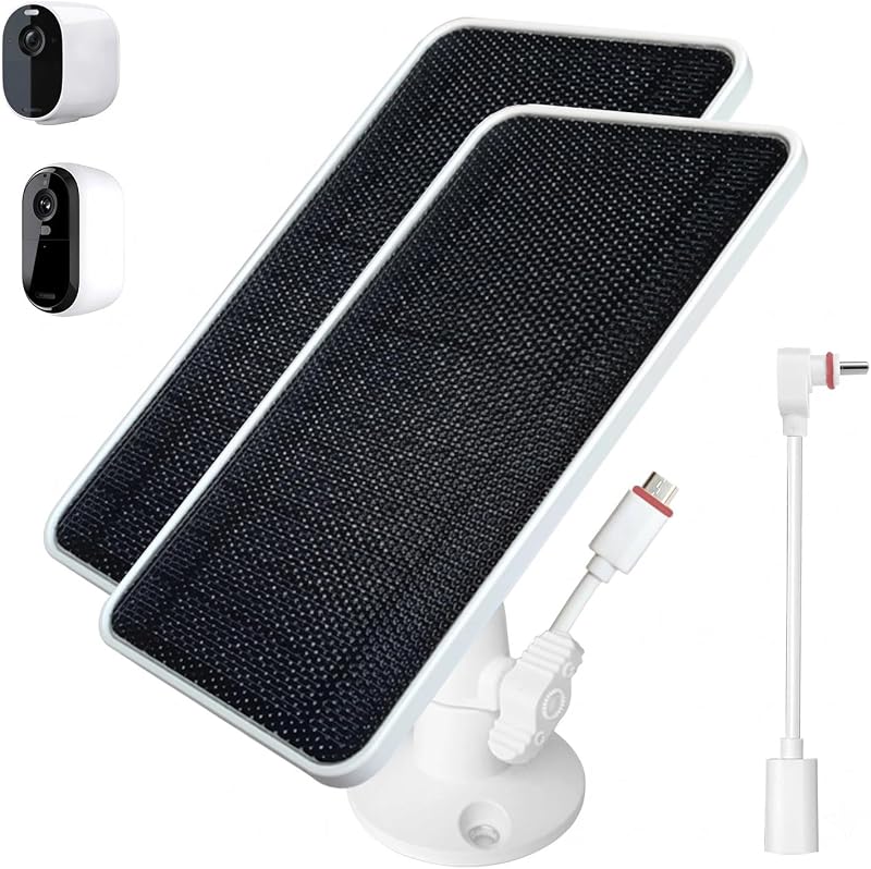 Kit com 2 Painéis Solares JJMASEE para Arlo Essential 2K/XL e Pro 2K 6ª Geração