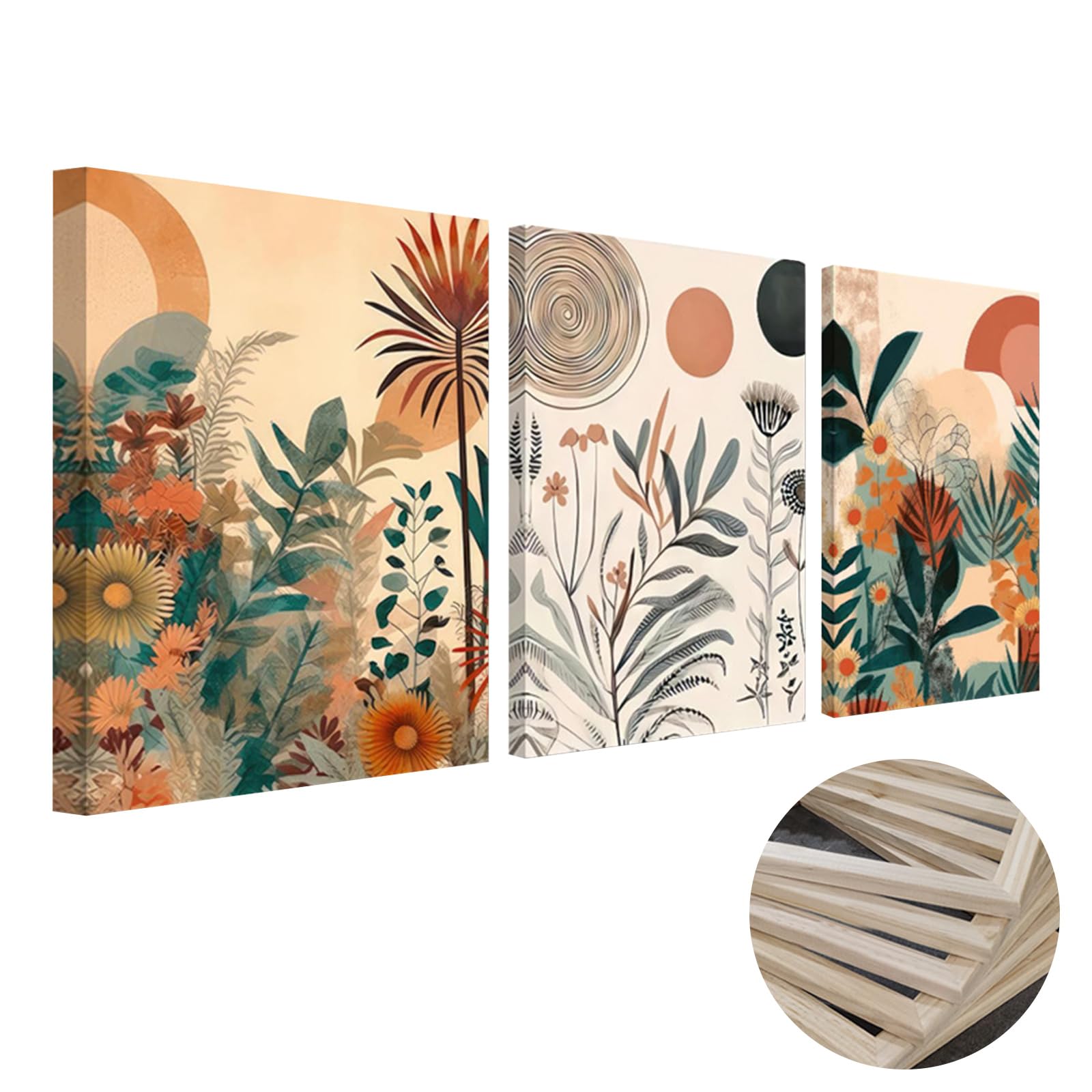 quiodok 3 Piezas Lienzos Decorativos Salon 30x40cm Juego De Póster Bohemio Póster en Lienzo Moderno Y Minimalista Cuadros Comedor Modernos para Cuadros De Lienzo Sala De Estar
