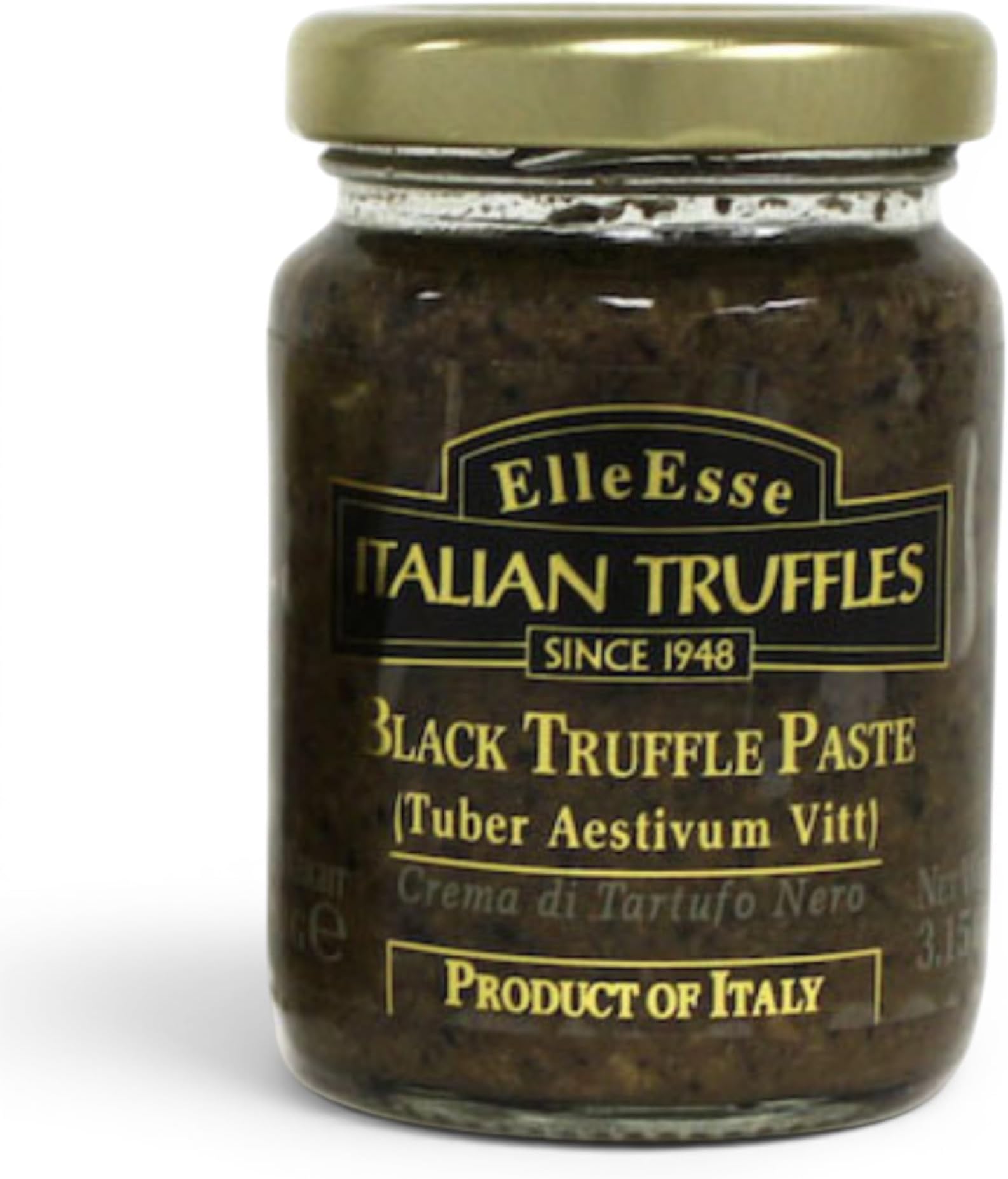 Elle Esse Italian Black Truffle Paste - 3.14 oz Jar, Gourmet Summer Truffle, Rich & Earthy, Imported from Italy, Perfect for Sauces & Truffle Bruschetta, Authentic Flavor for Chefs