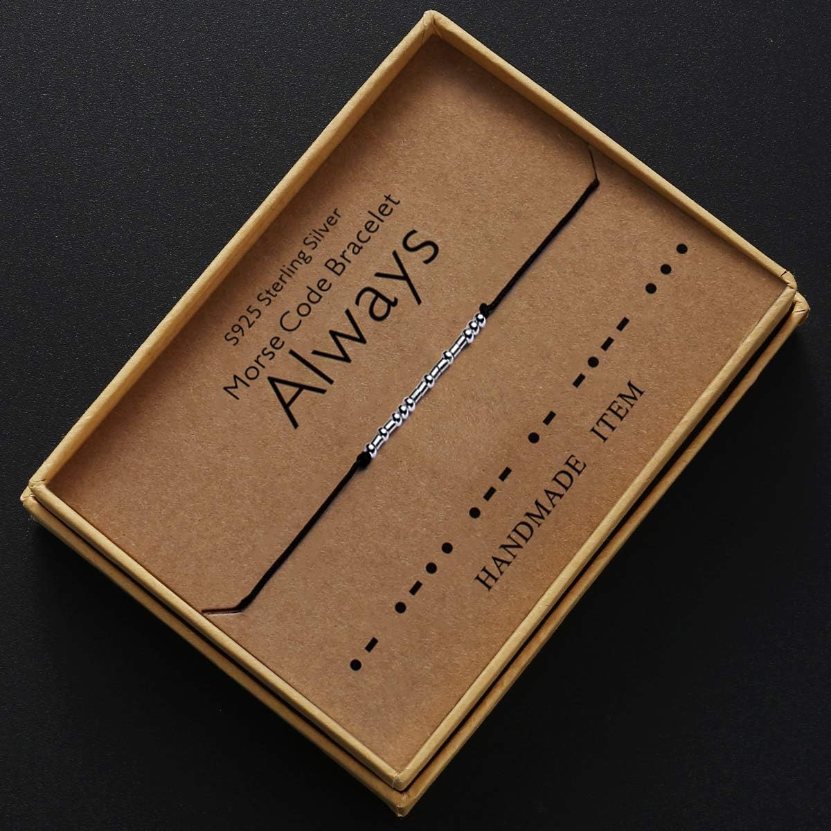 KGBNCIE Morse Code Bracelet for Women Sterling Silver Beads on Silk Cord Secret Message Fuck Friendship Inspirational Encouragement Bracelet Gift for Her - Image 5