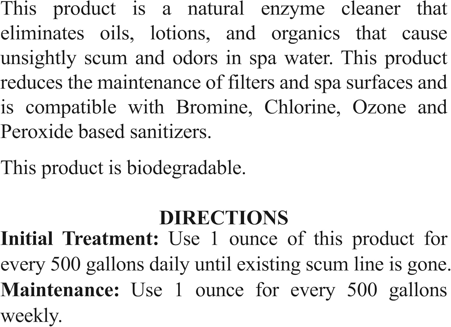 SpaChoice 1-Pint 2-Pack Premium Hot Tub Enzyme Clear, Spa Clarifier Hot Tub, Made in USA