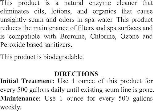 Miniatura 8 de SpaChoice 472-3-1011-06 Clarificador enzimático transparente para spas y jacuzzis, 1 pinta, paquete de 6