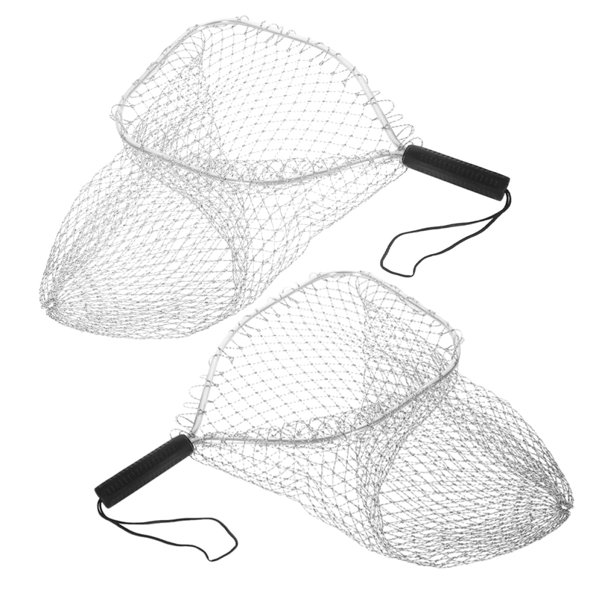 WOONEKY Lot De 2 Filets De Pêche À La Mouche Portables Et Robustes pour Étang À Poissons avec Poignée Confortable pour La Pêche en Kayak