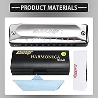 Vista 7 de EAST TOP Armónica, armónica diatónica clave de C para adultos y estudiantes con bordes redondeados suaves (T002-C)