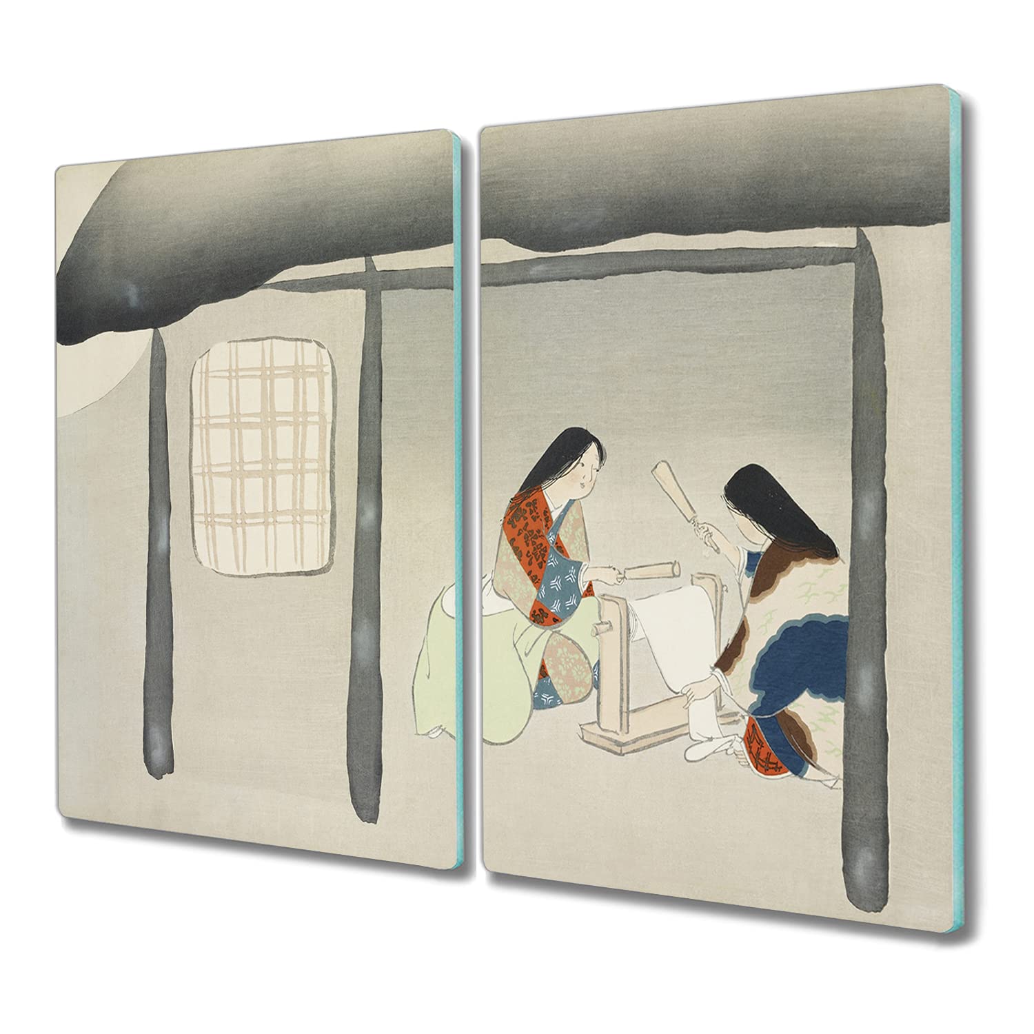 Planche à découper induction 2x30x52cm en verre trempé protection plaque de cuisson Cottages femme