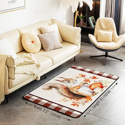 Miniatura 3 de Castle Fairy Alfombra antideslizante con diseño de calabaza y hojas de arce, para adolescentes y adultos, alfombra antideslizante para adolescentes