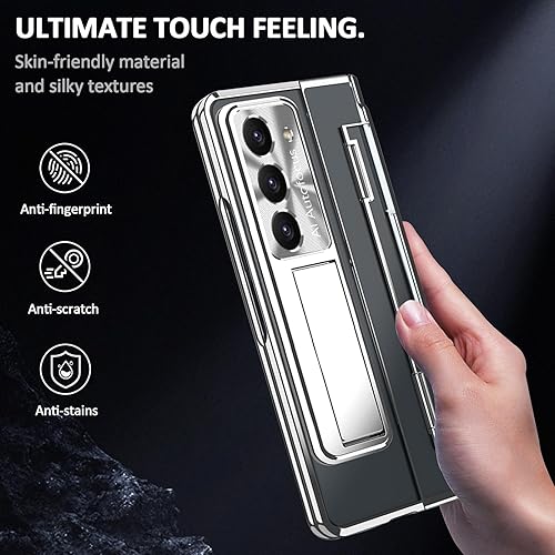 Miniatura 5 de Funda diseñada para Samsung Galaxy Z Fold 5 con soporte para S Pen y S Pen, soporte portátil y protector de pantalla frontal transparente Fold 5,