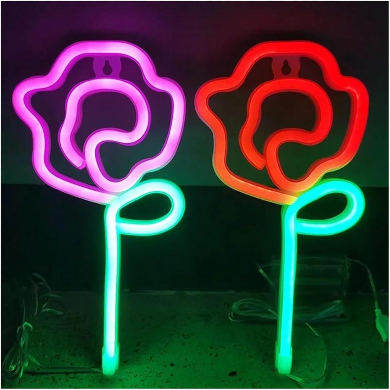 Luci al neon Per insegna al neon a forma di fiore Per rosa, per camera da letto, parete per feste(Neon-3)