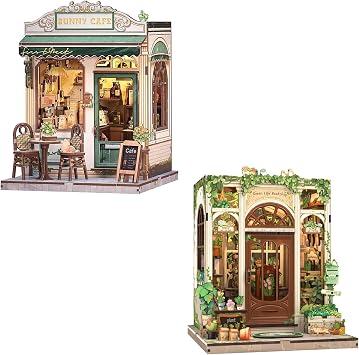 CUTEBEE Book Nook Kit - DIY Miniature House Dollhouse Kit for Adults and Teens, Booknook Tiny House Bookshelf Decor 3D Wooden Puzzle, Gifts for Family, Friends