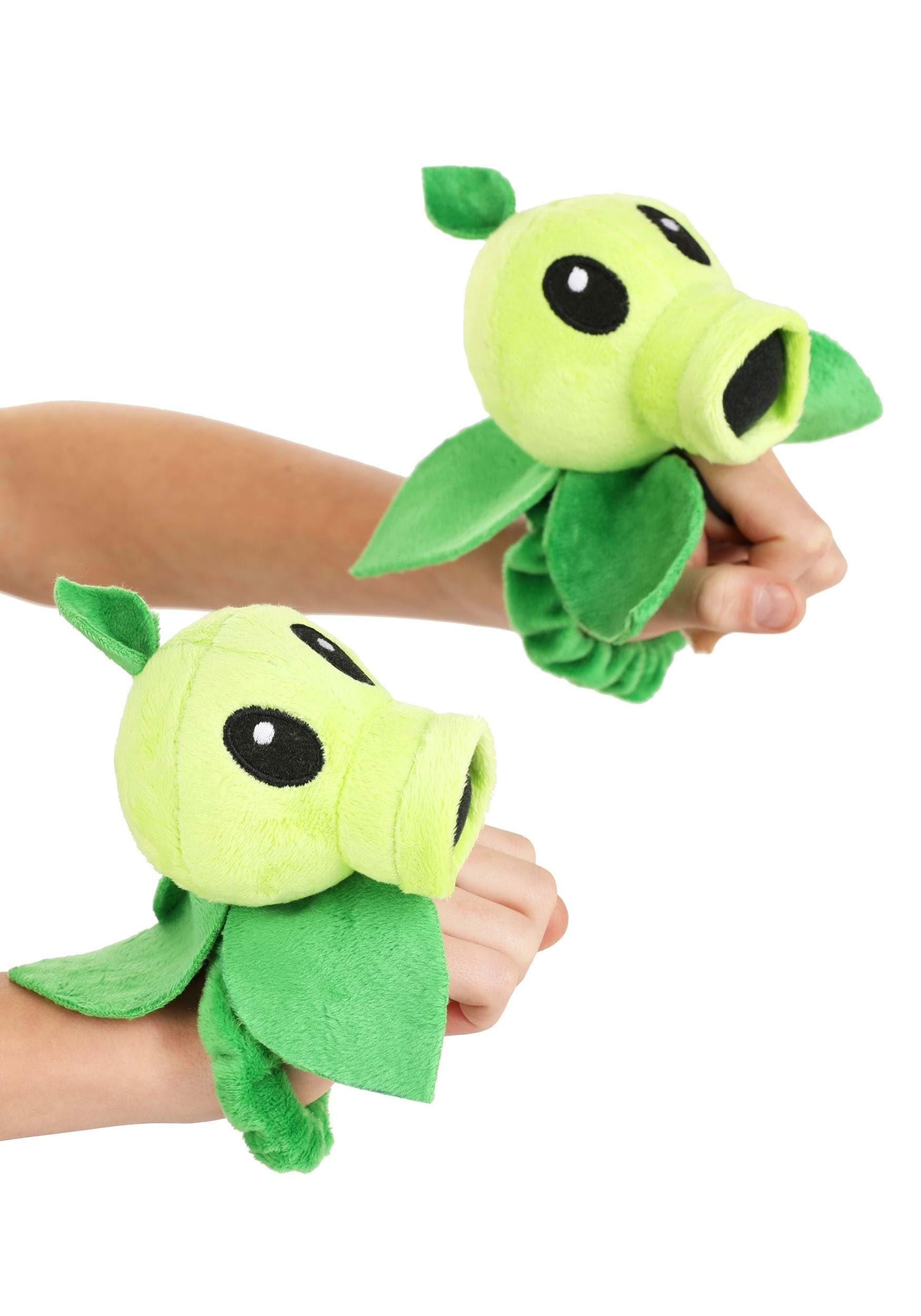 Plants Vs Zombies Kids Threepeater Gloves - Peashooter Head, Leaf Collar, Elastic Design