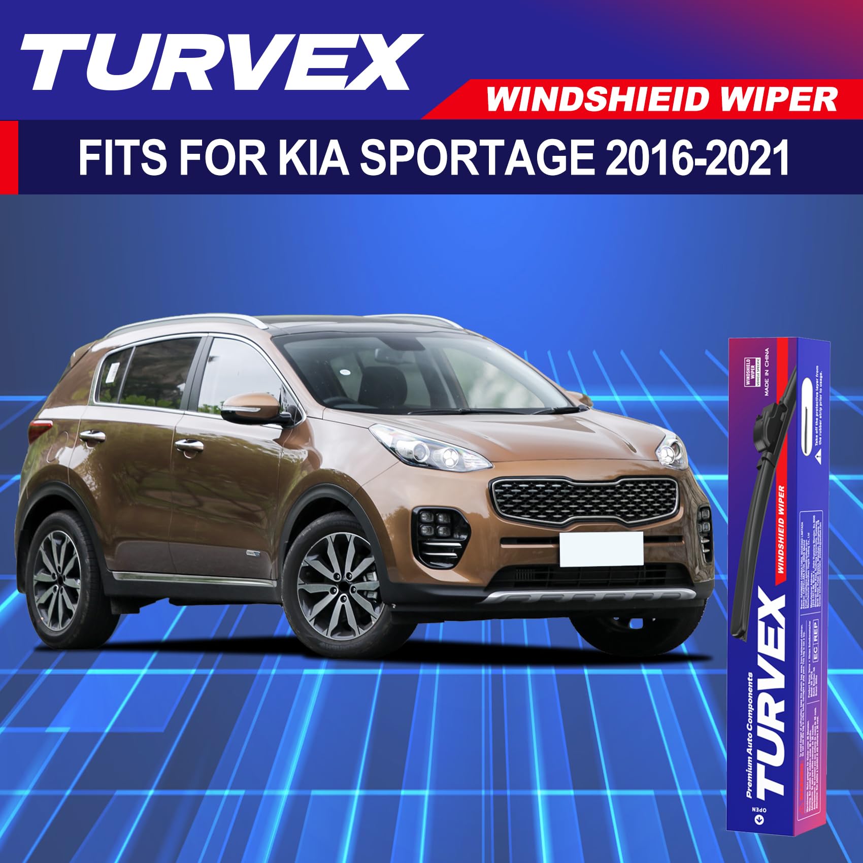 Wiper Blades for Kia Sportage Jan 2016 to May 2021, Complete Front Window Wiper and Rear Wiper Set, 26" 15" 11" Windscreen Wipers Blade Set - Quiet & Easy Installation (2+1) — view 7
