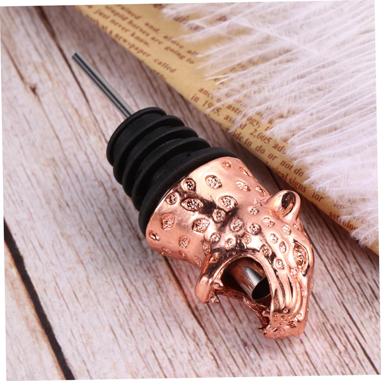 Alloy Leopard Head Shaped Wine Pourer Stopper for Wine Bottles Party Accessory Leakproof