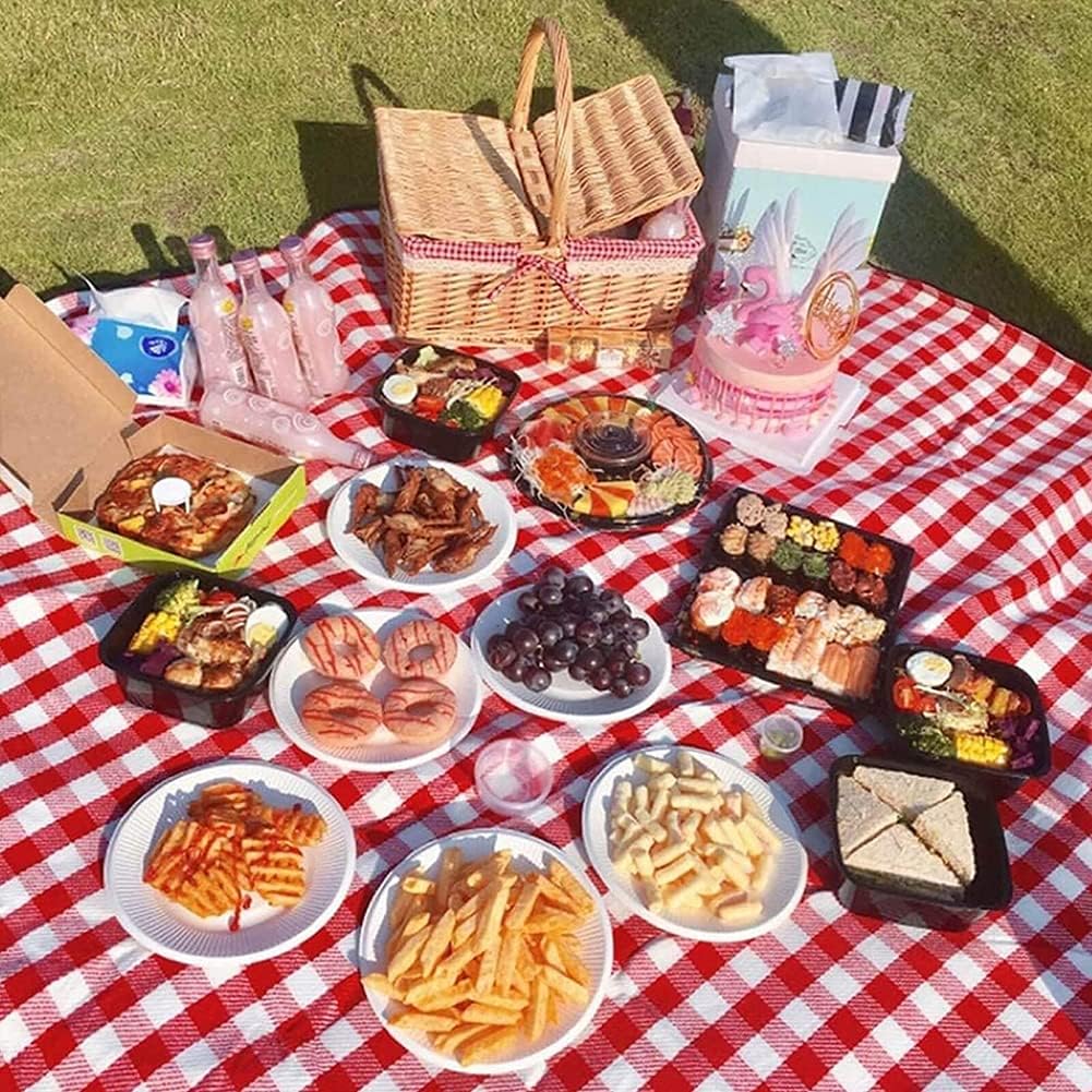 Picnic Basket Practical Pastoral Style Basket Decorative Fabric Storage Basket Flower Basket for Home Outdoor