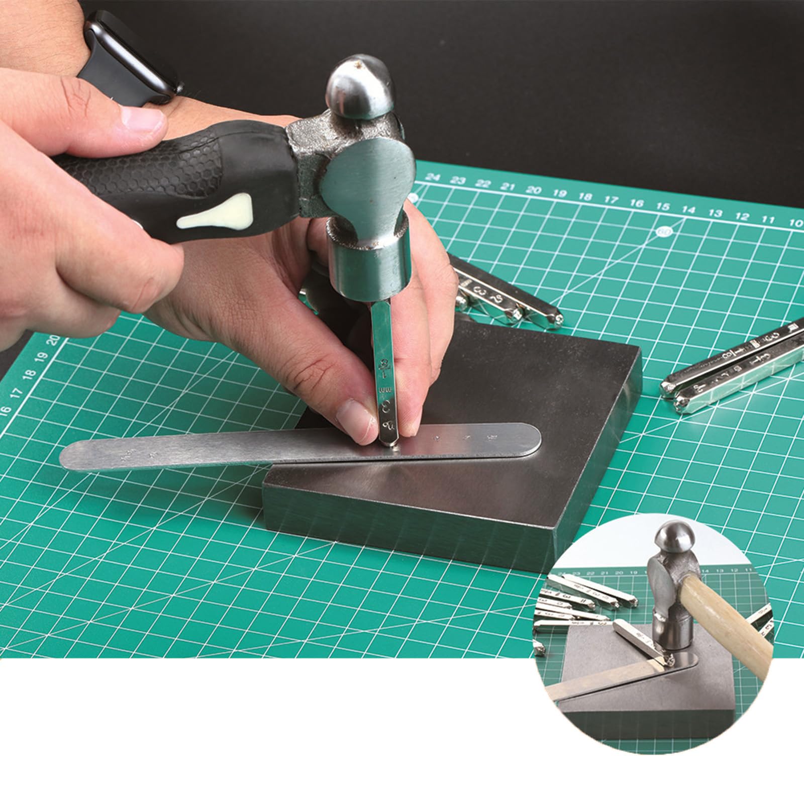 Incudine ferro per la lavorazione dei metalli Superfici lisce Incudini quadrate Strumento per incisione gioielli in blocco punzoni in metallo per artigiani Strumento per lucidatura dei