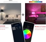 Energizer Connecter Smart A19 LED blanc & Couleurs multiples RGB Ampoule lumineuse avec contrôle de la voix et accès à distance via votre téléphone intelligent. Compatible avec Alexa et Google Assistant, paquet de 2