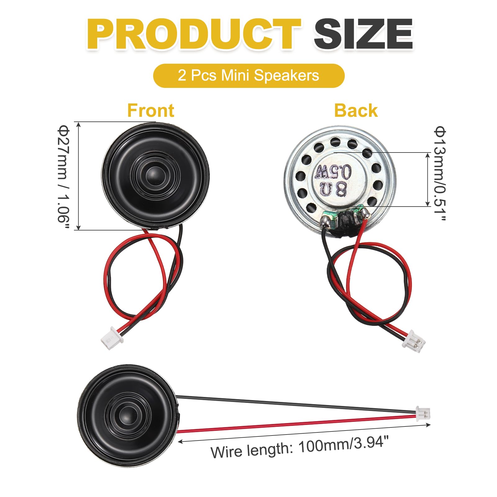 Amazon.co.jp: uxcell 小型スピーカー 直径20mm 8Ω/0.5W 内蔵