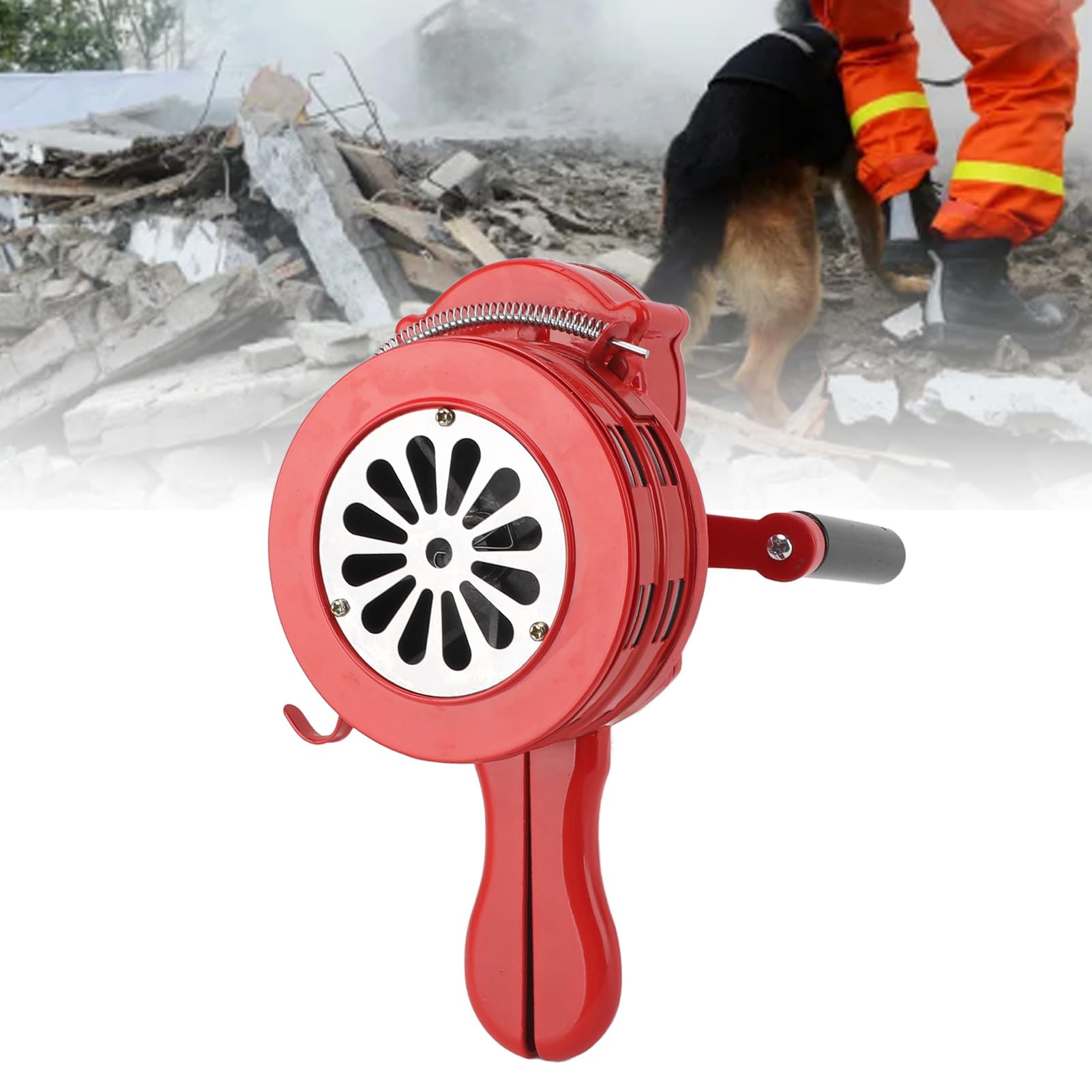 Alarme à Manivelle, Sirène d'urgence Portable Forte pour la (Rouge)