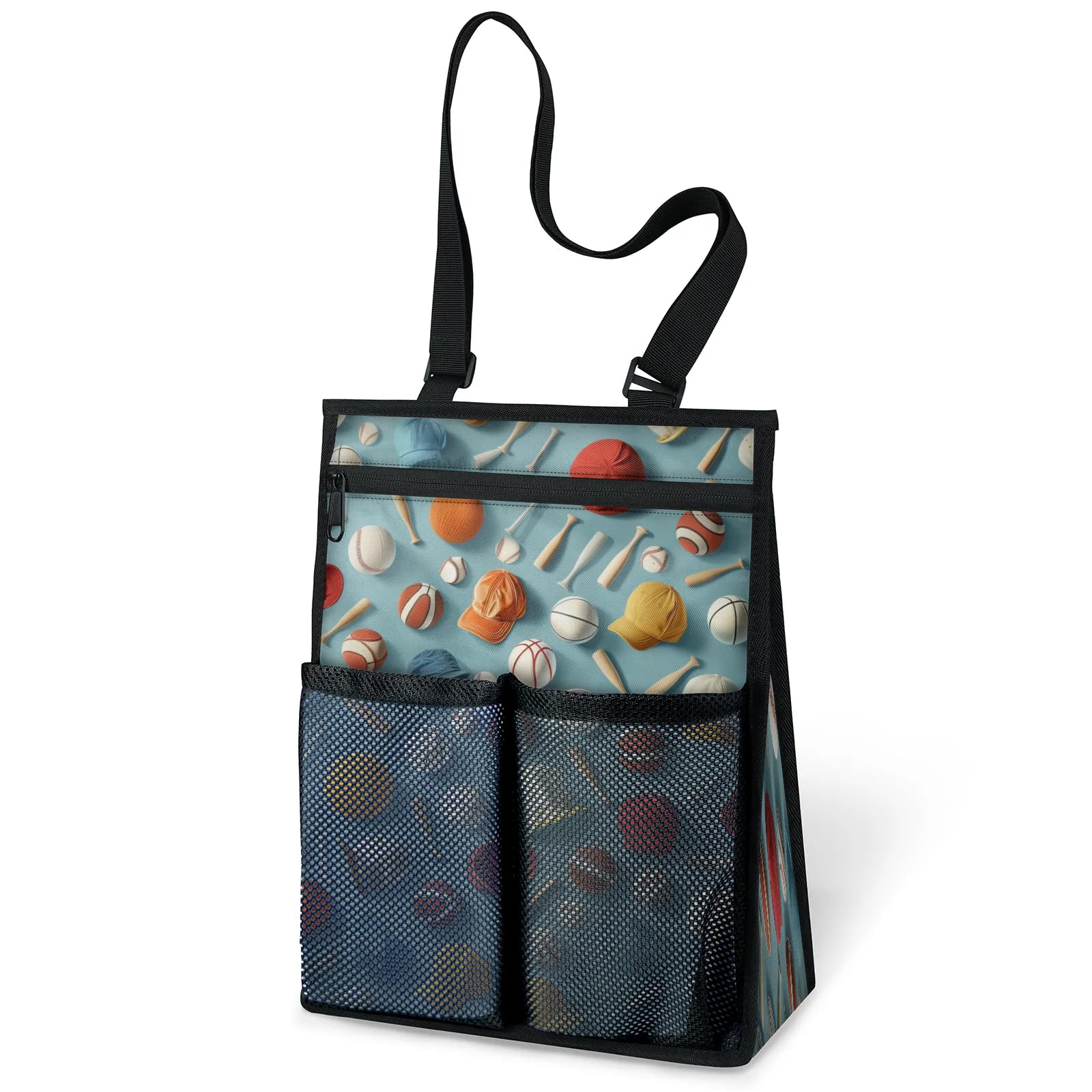 Ourtheme Ball Sports Theme Portable Shower Bag for Travel Gym Camp Beach Tote Shower Caddy Bags Hanging Toiletry