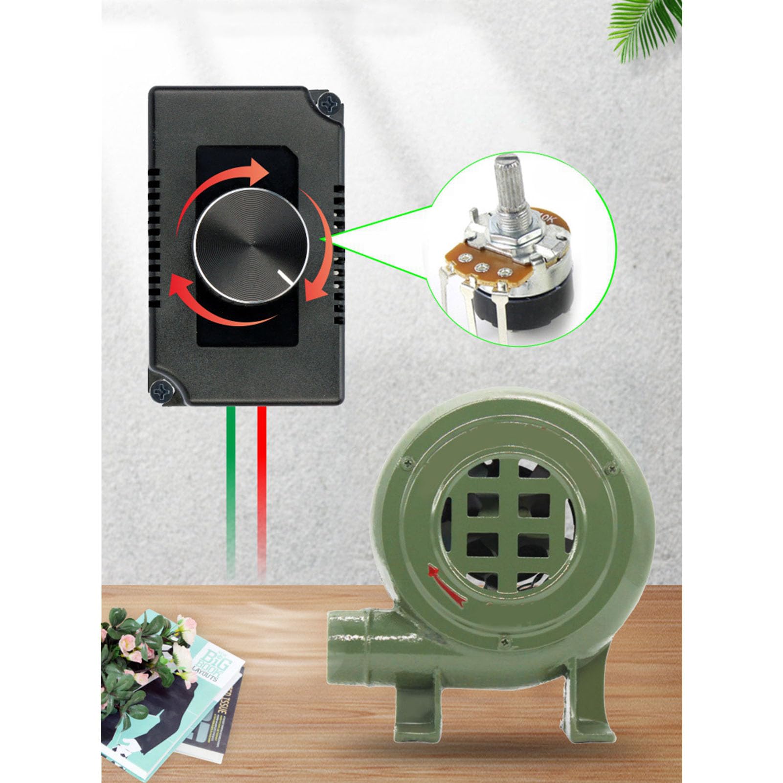 Fyearfly Variateur 0-3000 W, Contrôleur de Vitesse de Ventilateur électrique de Moteur AC220 V Régulateur de Vitesse Variable, pour Ventilateurs D'extraction, Réglage de Température et