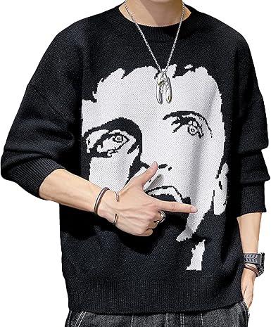Graphic Sweaters for Men Vintage Long 