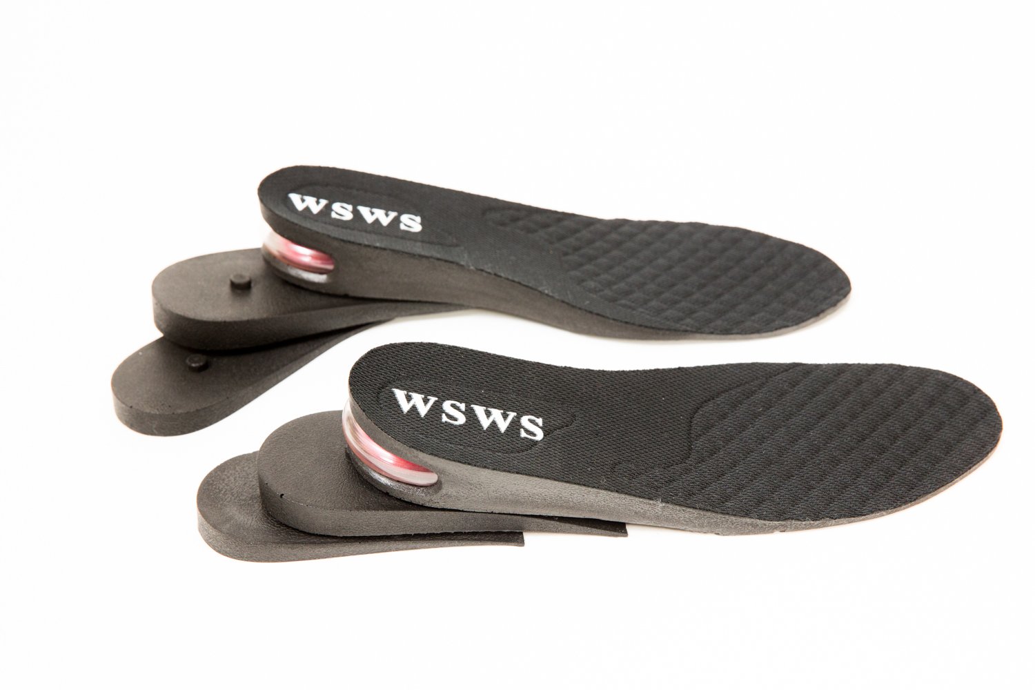 WSWS 3-Layer Half Height Increase Taller Insole Shoes Pad Air Cushion for Men (Approximately 2.5 inches)