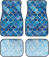 Vista 9 de Yewattles - Set de 4 alfombrillas para auto con estampado de rosa roja, delanteras y traseras, antideslizantes, ajuste universal para sedán