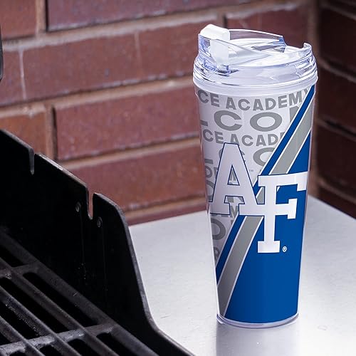 Miniatura 2 de Rico Industries NCAA - Vaso de acrílico estándar de 24 onzas con tapa con bisagras, vaso de doble pared con licencia oficial y popote