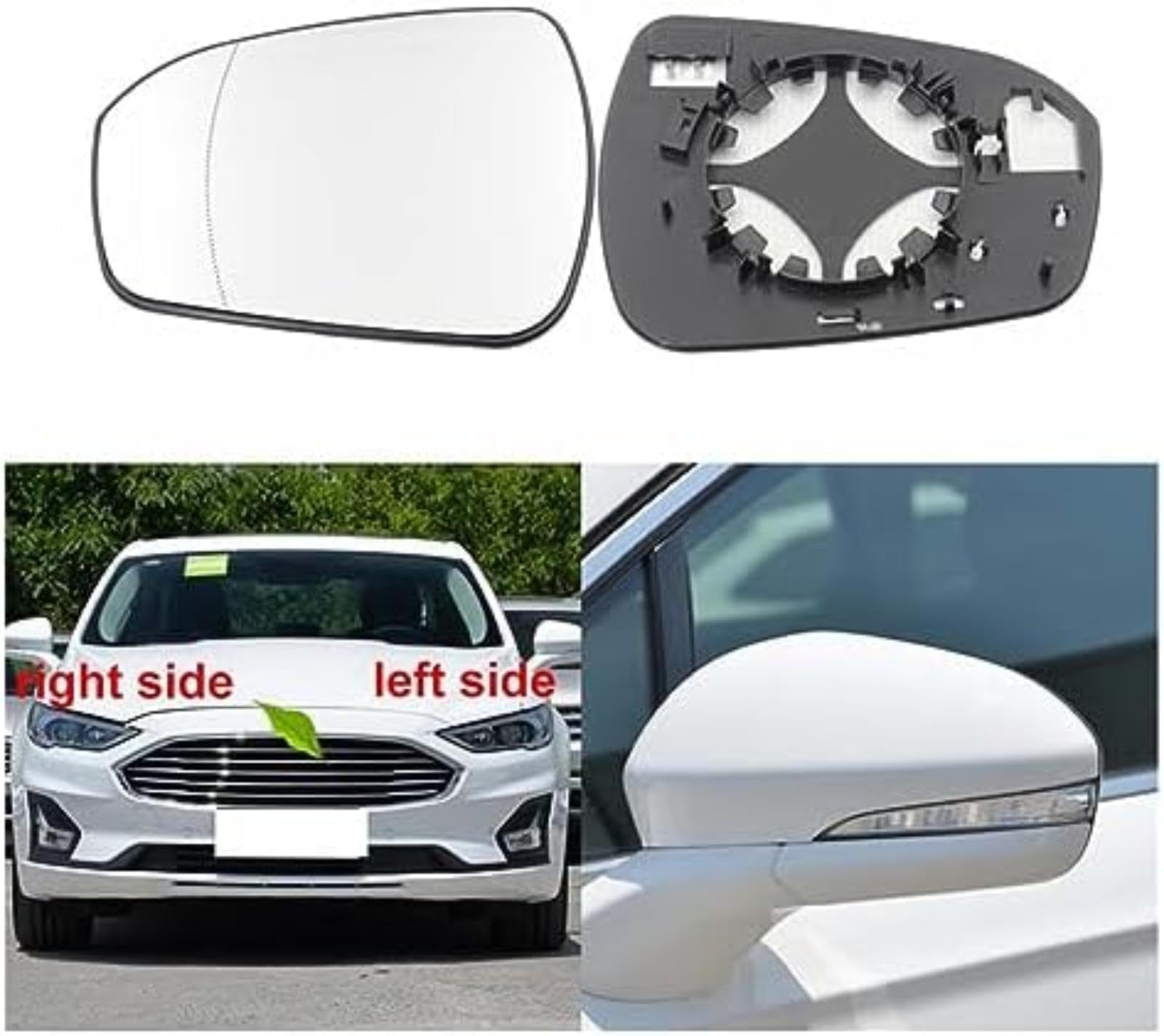 Szkło lusterka bocznego samochodu, dla Mondeo 2013-2019 Wymień lusterka wsteczne zewnętrzne soczewki boczne drzwi z ogrzewaniem Lusterko boczne samochodu (B 1PCS right (B 1PCS right side)